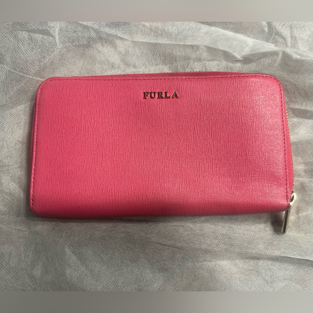 Furla Pink Babylon Continental Saffiano Leather